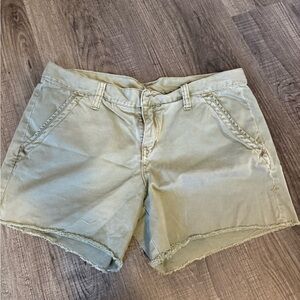 Hurley Olive Green Frayed-Hem Women's Shorts